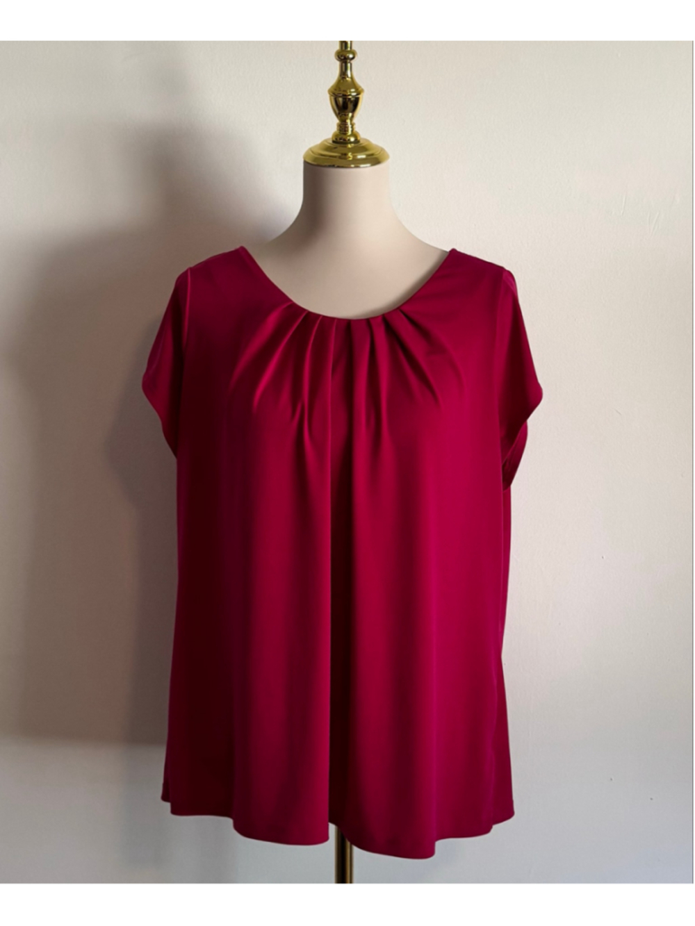 Women's Worthington Red Pleated Blouse Size 1X